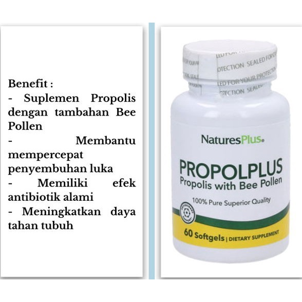 Natures Plus Propol Plus isi 60 Softgels Pengganti Bee Pollen