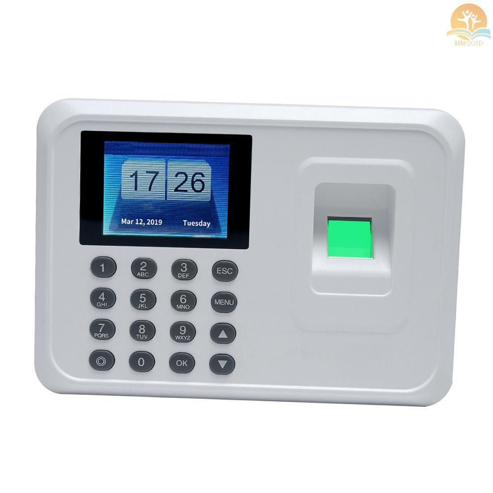 In Stock Cerdas Biometrik Fingerprint Password Mesin Absensi Karyawan Perekam Cek-in Perekam 2.4 inch TFT LCD Screen DC 5V Jam Absensi