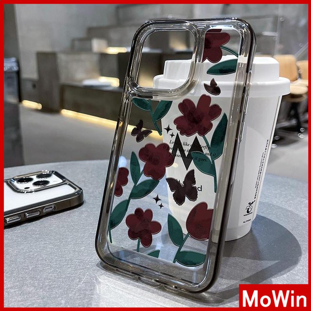 Case iPhone 14 Pro Max iPhone Case Space Hard Acrylic Phone Case Tombol Berlapis Shockproof Dark Red Flower Kompatibel dengan iPhone 13 Pro Max 12 Pro Max 11 Xr 6Plus 7Plus 8Plus
