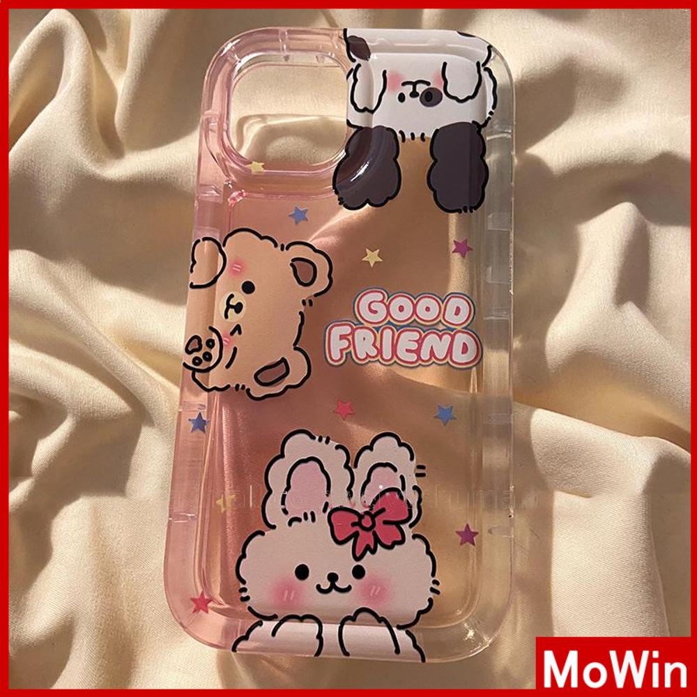 Case iPhone 14 Pro max iPhone Bingkai Foto Airbag Ponsel Case TPU Lembut Transparan Shockproof Perlindungan Lucu Probe Kelinci Kompatibel dengan iPhone 13 Pro max 12 Pro Max 11 xr xs max 7 8
