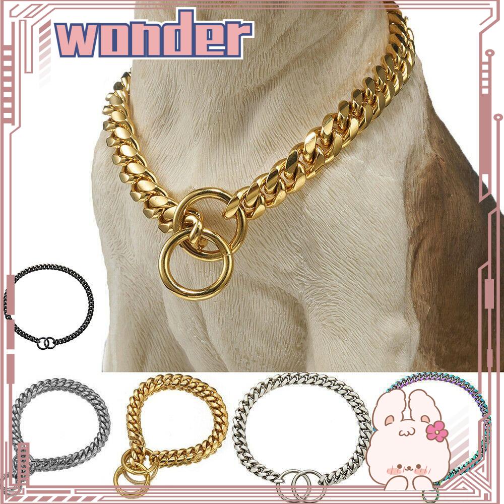 WONDER Golden Chain Kerah Stainless Steel Tahan Lama Rantai Cuban Metalik