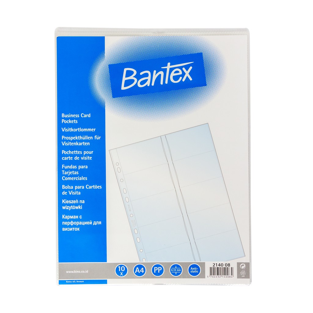 

[Artomas] Bantex Business Card Pocket A4 in Pack of 10 pcs (20 name card) 2140 08