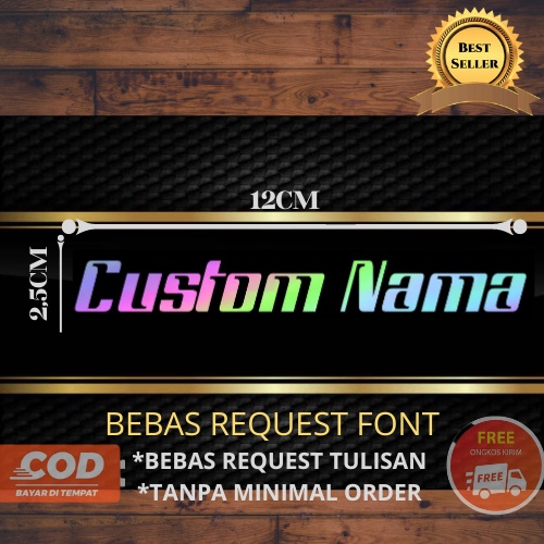 

VIRALLLL CUSTOM STICKER NAMA HOLOGRAM CUTTING CUSTOM BEBAS REQUEST NAMA
