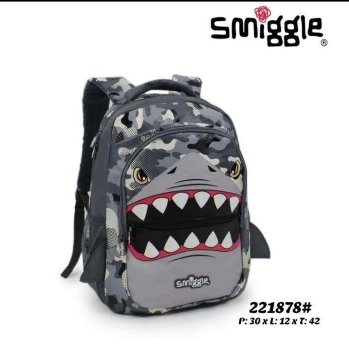 Smiggle Ori Backpack Classic Shark Budz/tas sekolah/school Bag Smiggle