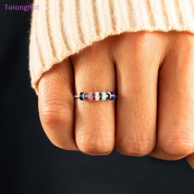 Tolonghot&gt; Fashion Stainless Steel Gratis Spiral Fidget Anxiety Rings Dibuka Anti Stress Relief Perhiasan Untuk Wanita Stress Reliever Rings well