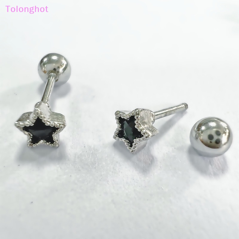 Tolonghot&gt; 1Pcs Titanium Steel Zirkon Bintang Telinga Tulang Kuku Spiral Stud Anting Untuk Wanita Gadis Pesta Perhiasan Hadiah well