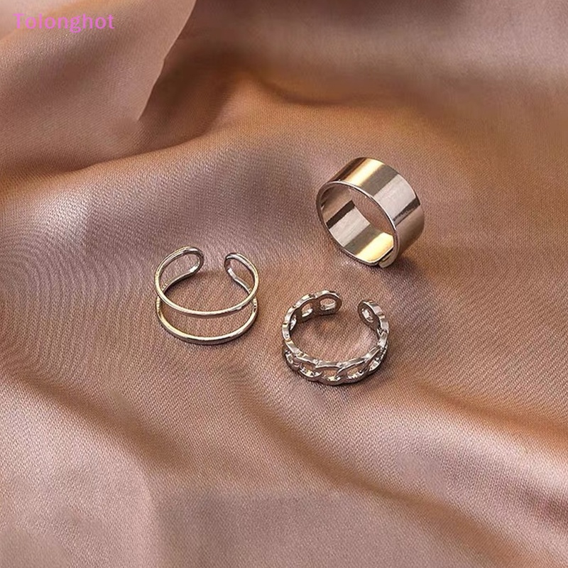 Tolonghot&gt; Korea Fashion Perhiasan Cincin Set Paduan Logam Berongga Pembukaan Wanita Jari Cincin Untuk Wanita Pesta Pernikahan Hadiah well