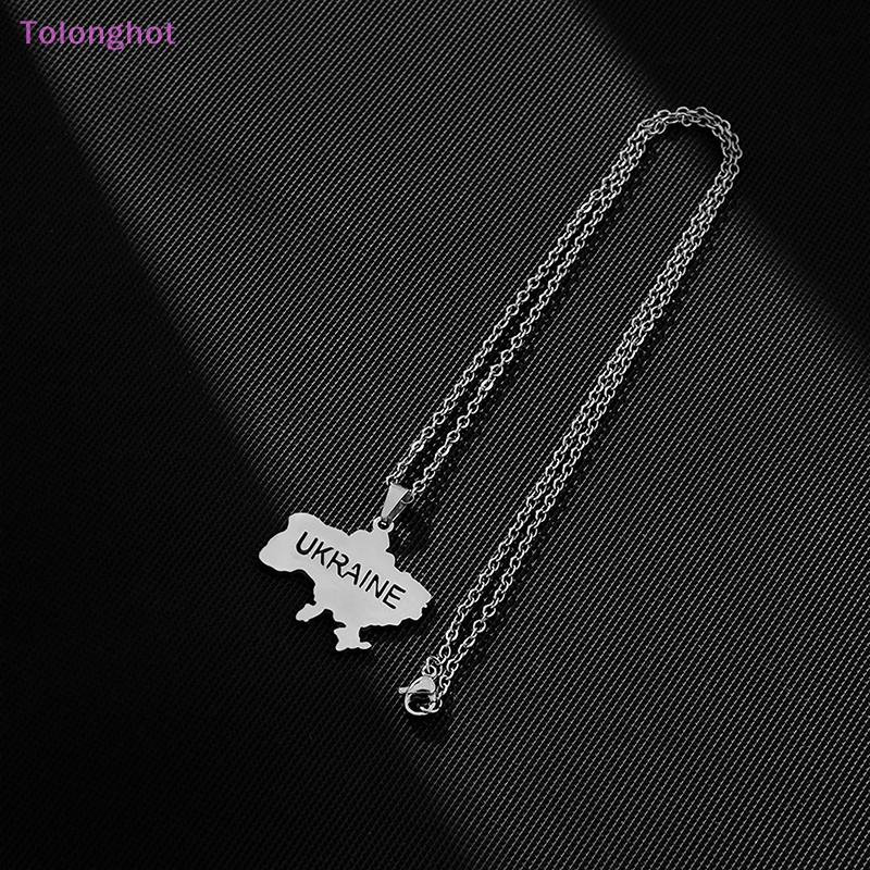 Tolonghot&gt; Fashion Garis Besar Peta Liontin Kalung Untuk Wanita Perhiasan Warna Emas Perak Choker Necklace Stainless Steel Rantai Klavikula well