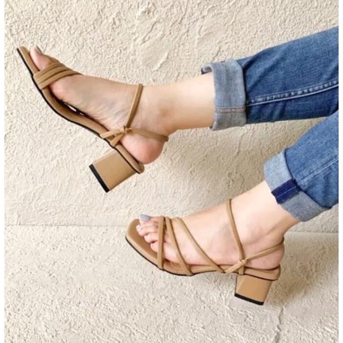 Santorini sandal wanita tali belakang hak 5cm