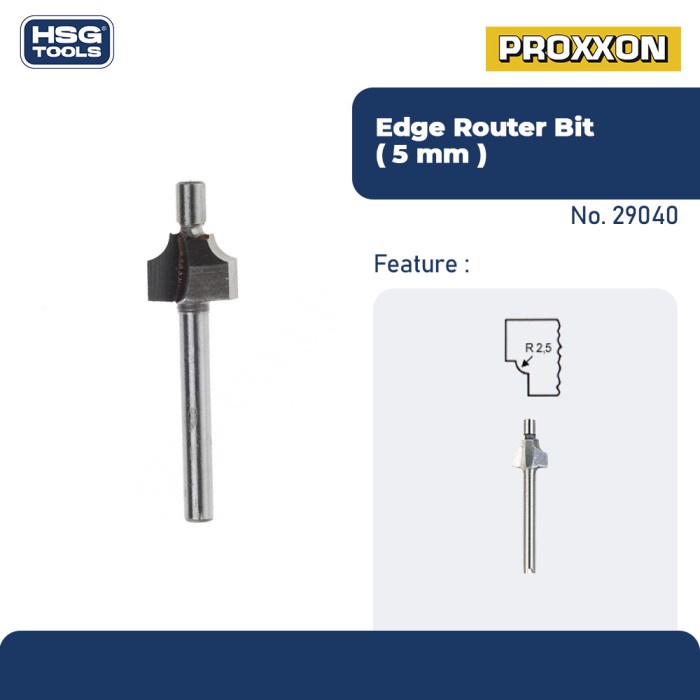 PROXXON 29040 MATA PROFIL ROUTER TRIMMER EDGE CUTTER 5 MM WITH PIN