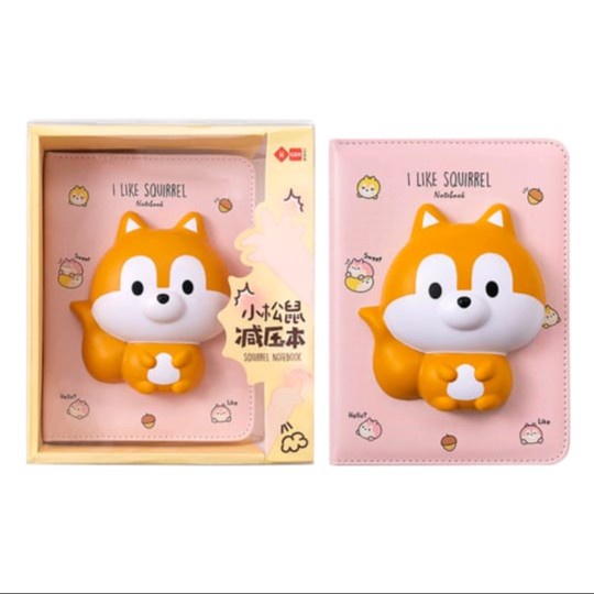 

✨BISA COD✨ -Buku Diary Squishy Notebook Agenda Jurnal Lucu Import - Tupai
