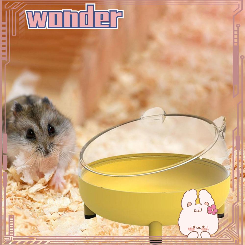 WONDER Wadah Mandi Pasir Hamster Rumah Mandi Hewan Kecil Transparan Nyaman Kamar Mandi Hamster
