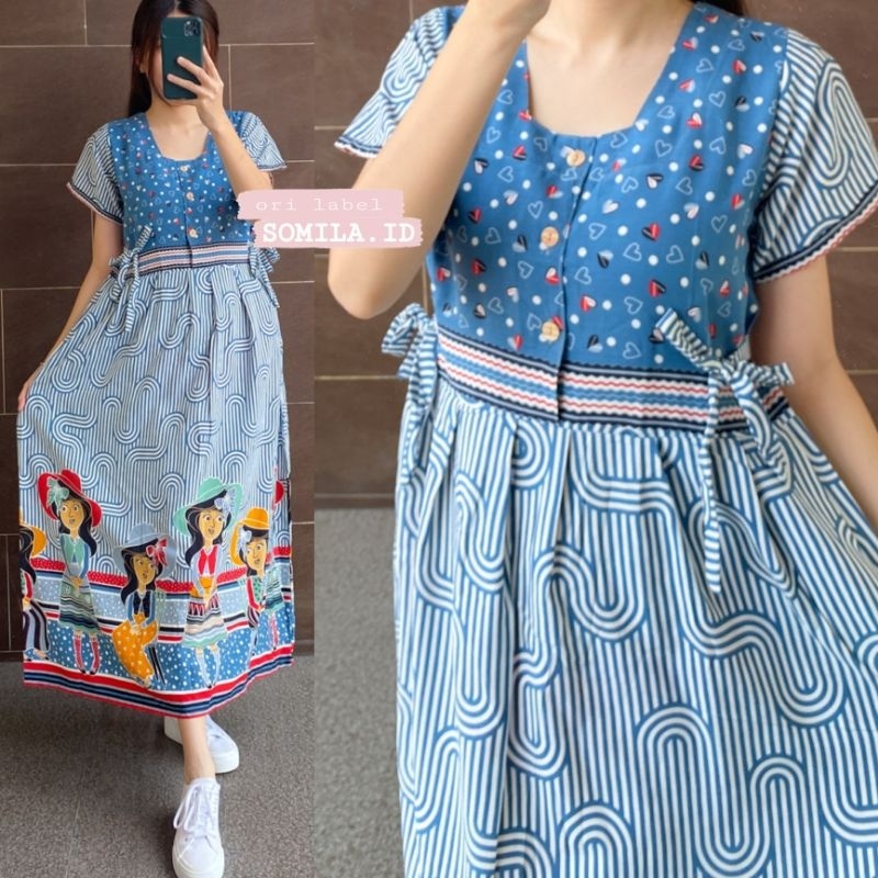 ORI SOLO GROSIR DASTER  TERBARU BUSUI CHIBI SERUT LENGAN PENDEK BATIK BU TEJO SUMMER