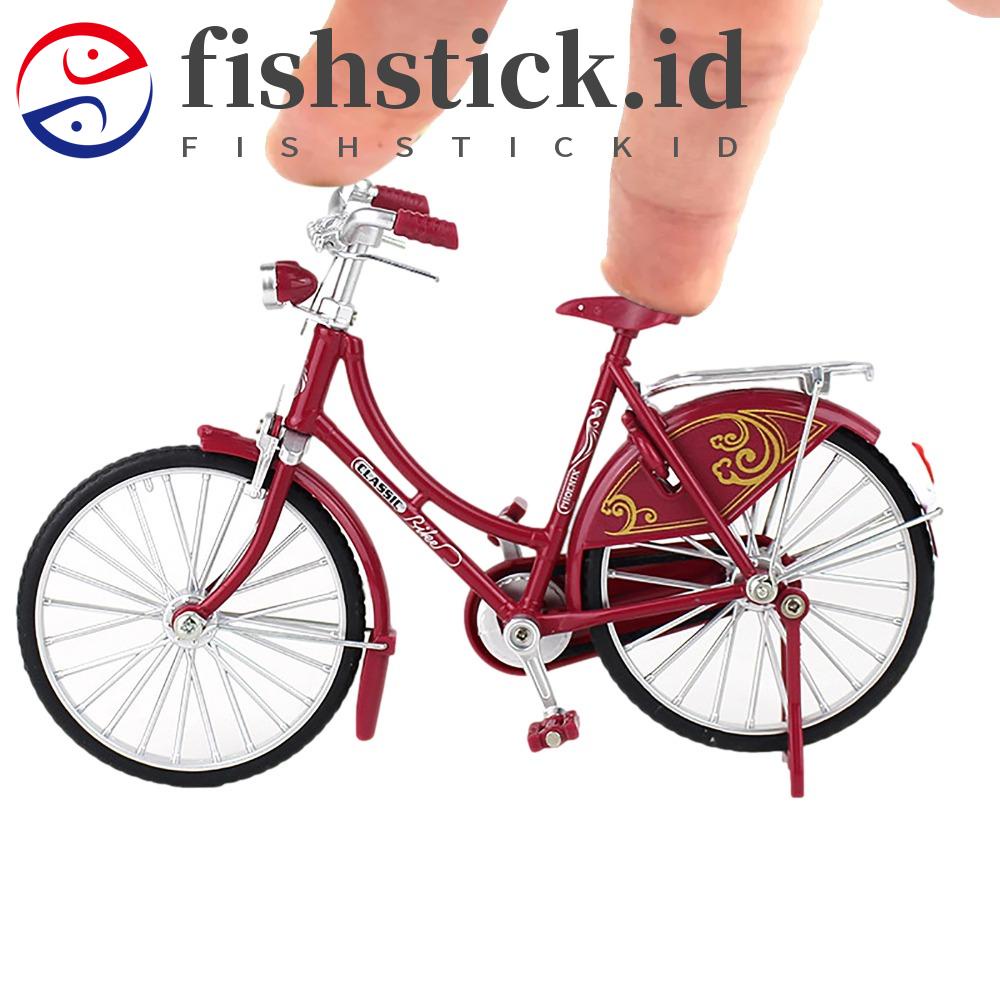 Fishstick Model Sepeda Retro Untuk Hadiah Koleksi Anak Laki-Laki Vintage Model Sepeda Ornamen Simulasi Sepeda Simulasi Koleksi Mainan Diecast Alloy Sepeda Alloy Mini Alloy