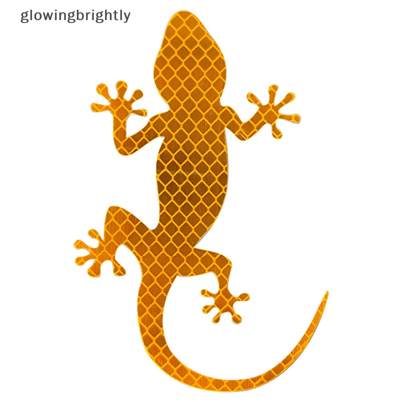 [glowingbrightly] Stiker Reflektif Tanda Peringatan Keamanan Tape Reflektif Aksesoris Eksterior Otomatis Gecko Reflektif Strip Reflektor Cahaya TFX