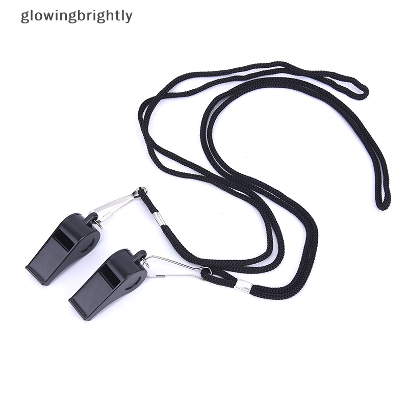 [glowingbrightly] 2pcs Whistle Sports Referee Training Whistle Outdoor Survival Dengan Lanyard TFX