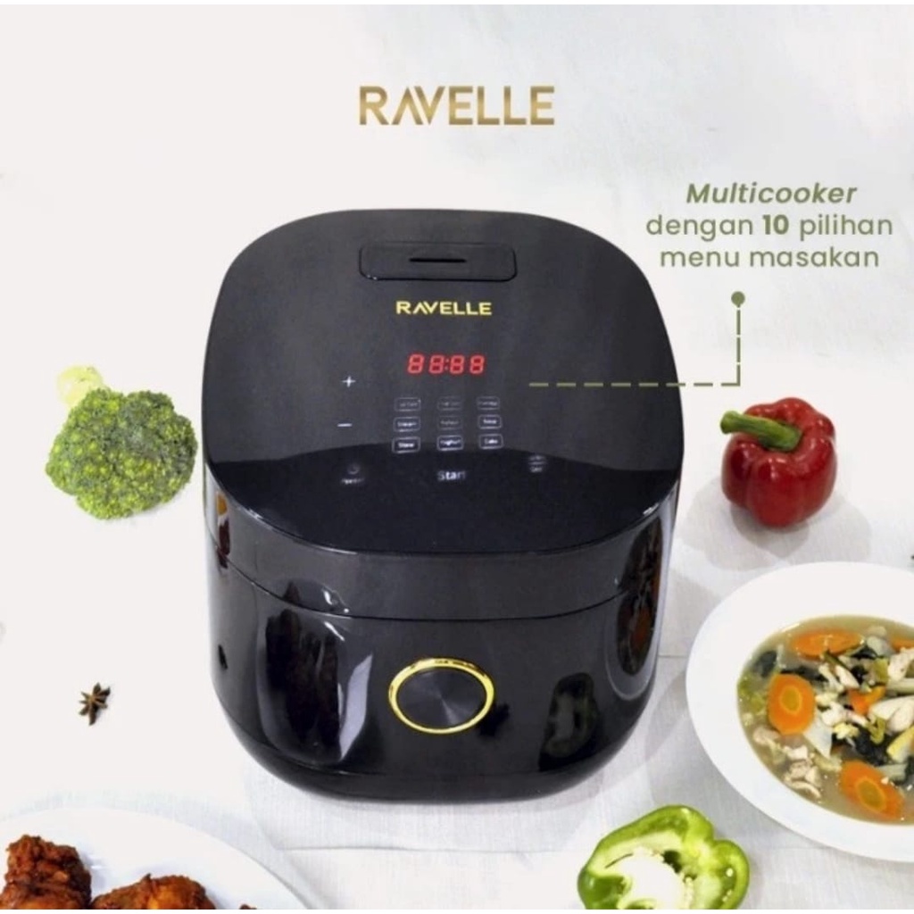 RAVELLE DIGITAL 5L-1,8L 700W RICE COOKER LOW CARBO LOW WATT MAGIC COM