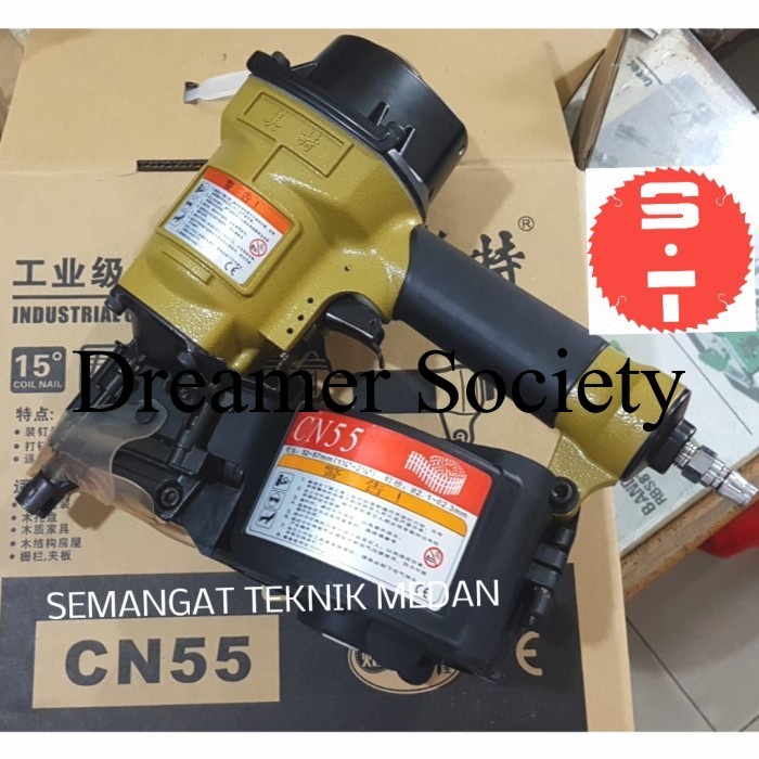 

Berkualitas AIR COIL NAILER GUN PAKU STAPLES ANGIN PALLET KAYU MEITE CN55 CN 55 GHL679