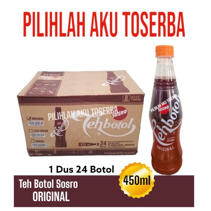 

Teh Botol Sosro PET Original 450 ml - ( HARGA 1 DUS ISI 24 )