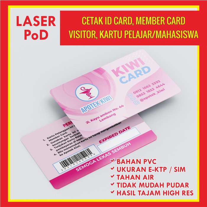 

Cetak ID Card Member Card Kartu Pelajar Anti Luntur Anti Pudar THERMAL