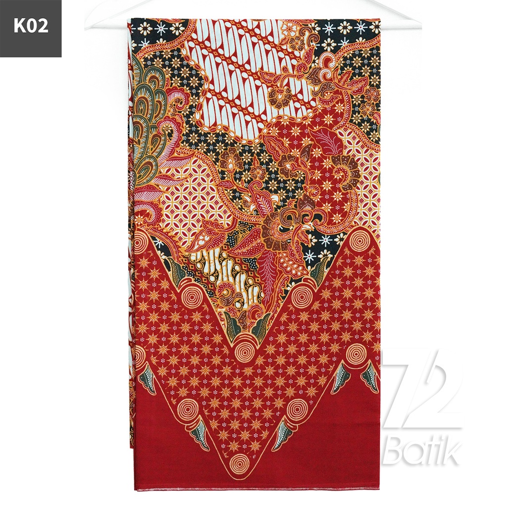 72 Batik - Kain Batik Bahan Katun Motif Sekar Jagad Roll Merah 722759