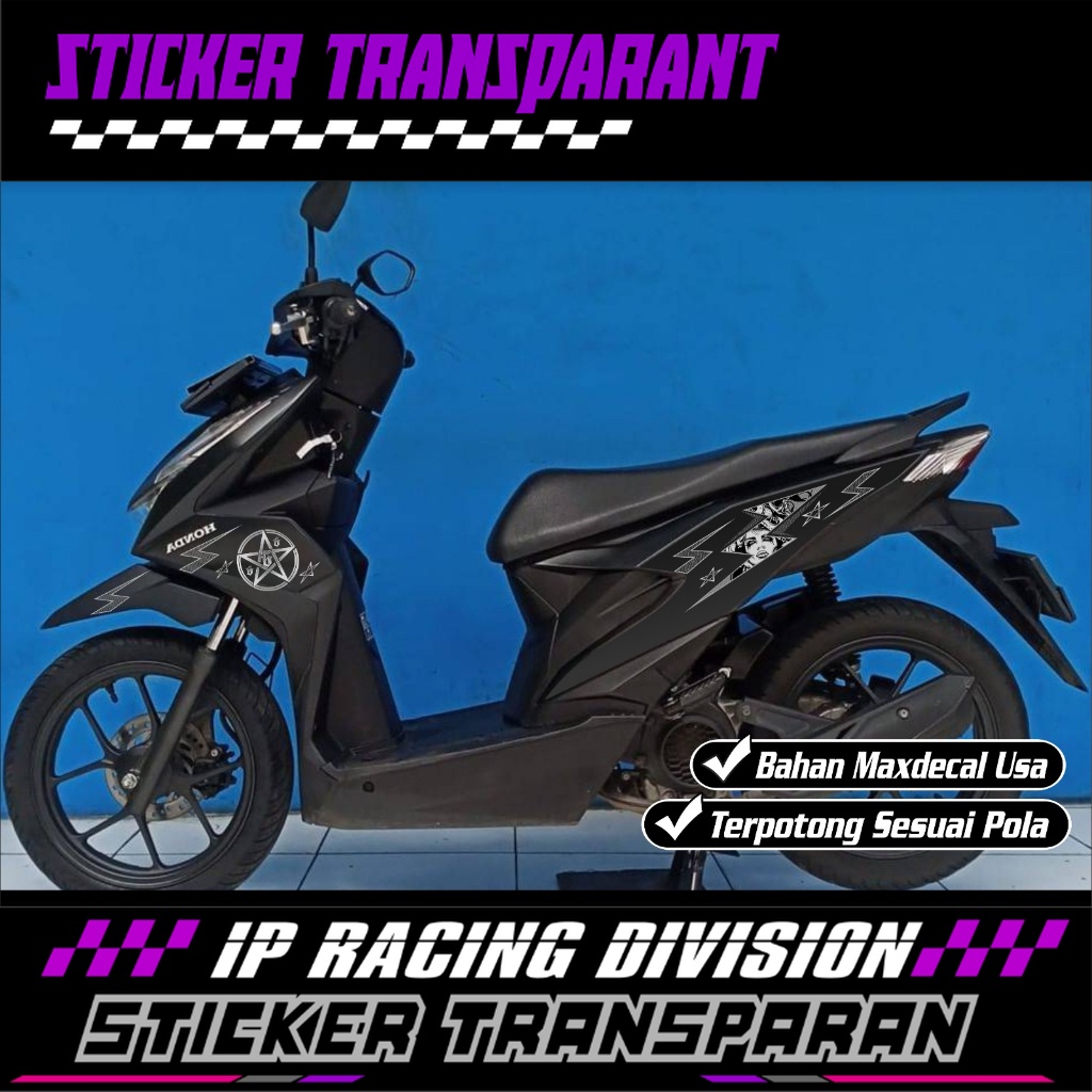 STIKER BEST DELUXE-STRIPING BEAT DELUXE MEDUSA TRANSPARAN UV