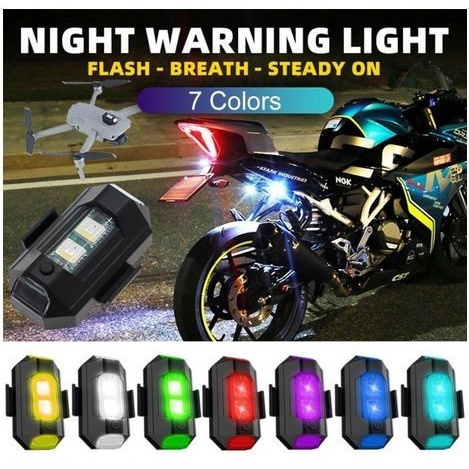 Lampu LED Kedip PESAWAT RGB Strobo 7 Warna USB Mobil Sepeda Motor