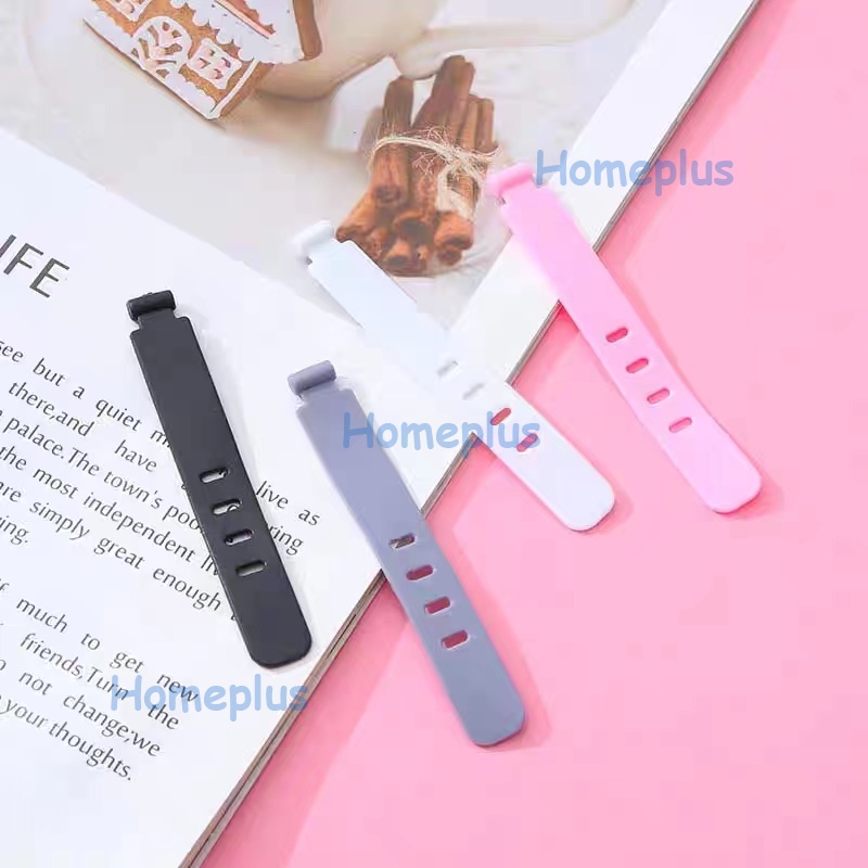 HomePlus Pengikat Kabel Charger Headset Silikon Kabel Organizer Cable Clip Cord Holder Karet Perapih Kabel Warna Macaroon