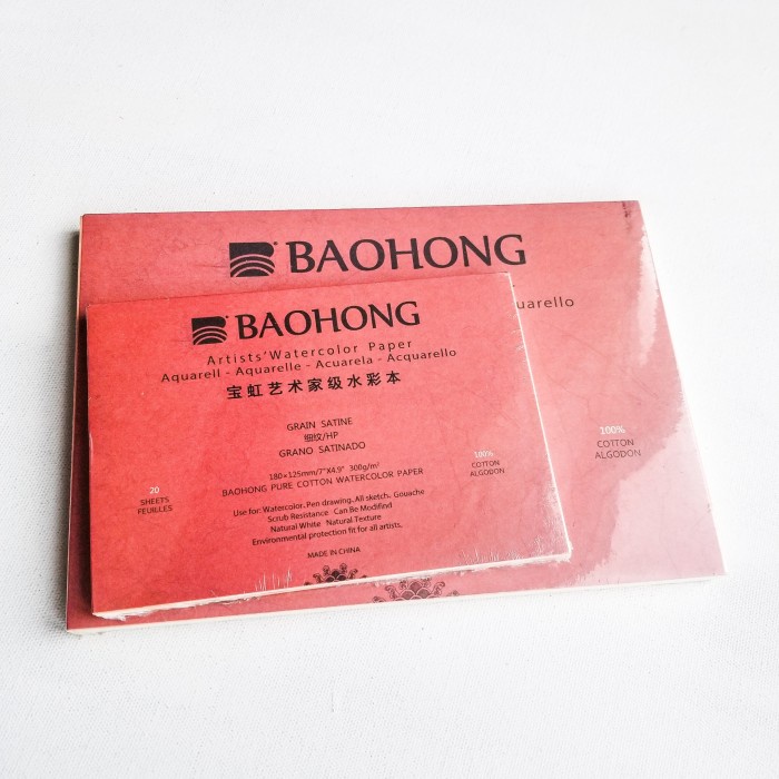 

Baohong Artist Watercolor Pad 180x125/260x180 HP.CP.ROUGH - 260X180 HP