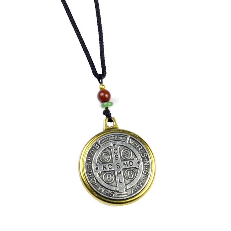 Siy Kalung Liontin Medali Saint Benedict Kalung Liontin Religi Perhiasan Religi Bahan Alloy Untuk Wanita Pria