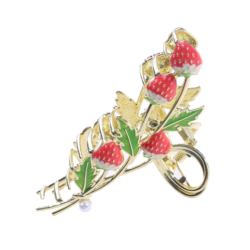 [AYBX] Strawberry Hair Claw Clips Cute Metal Hair Clip Pink Hair Claws Clips Styling Rambut Perlengkapan Rambut Fashion