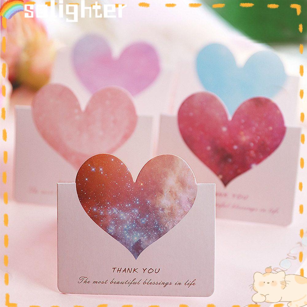 Solighter 100PCS Thank You Card Kartu Ucapan Terimakasih Ulang Tahun Segar Kecil Baru