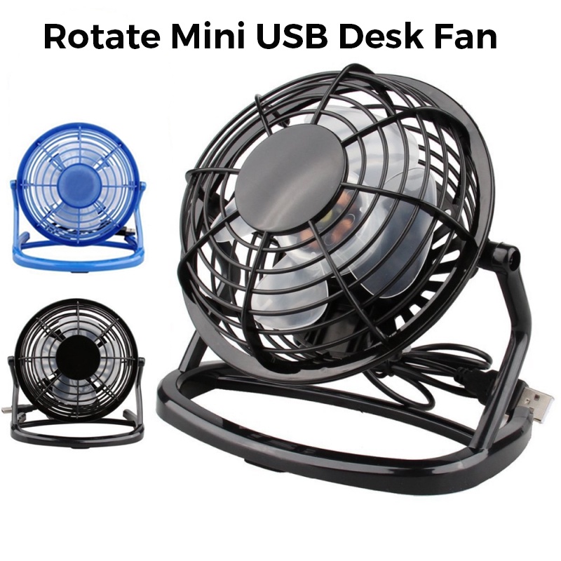 Rotate Mini USB Desk Fan Cooler Kipas Pendingin Pribadi
