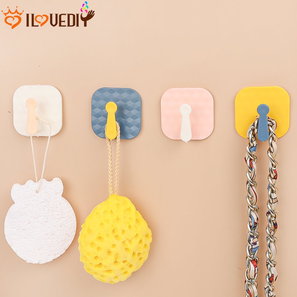 1pc Kamar Mandi Dapur Kuat Bebas Paku Penyimpanan Kait Kunci Baju Rumah Organizer Kait Lucu Kait Tanpa Pukulan Sandal Dinding Gantungan Tanpa Jejak Suction Rak Beban Berat