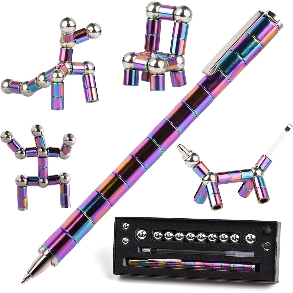 Magnetic Metal Pen Dekompresi Touch Pen Multifungsi Dapat Dibentuk Magnet Refill Tulisan Pen Gelisah Mainan Hadiah