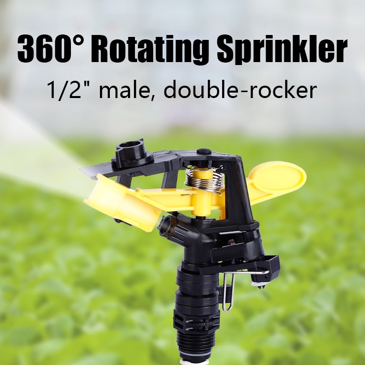 Sprinkler Rocker Adjustable Untuk Sambungan Ulir 4 Titik 360derajat Sprinkler Rotasi Otomatis Irigasi Taman Pertanian Universal