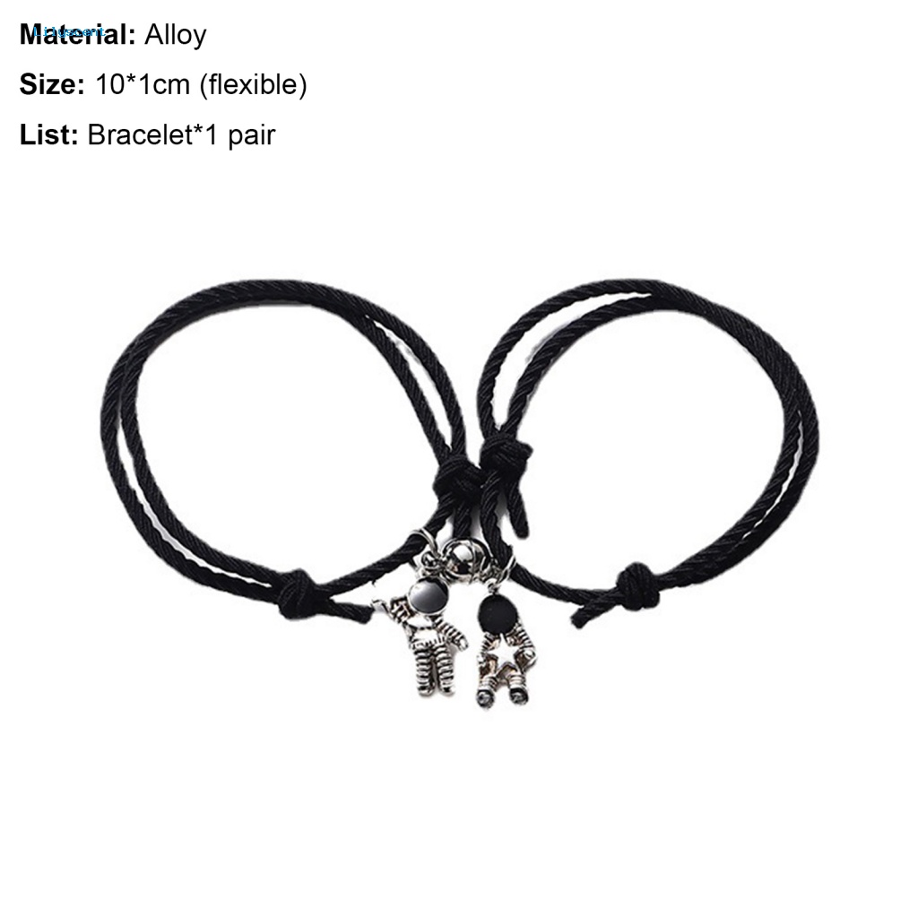 Lilyscent Gelang Alloy Untuk Hari Valentine Bentuk Astronot Gelang Pasangan Elastis Eye-catching