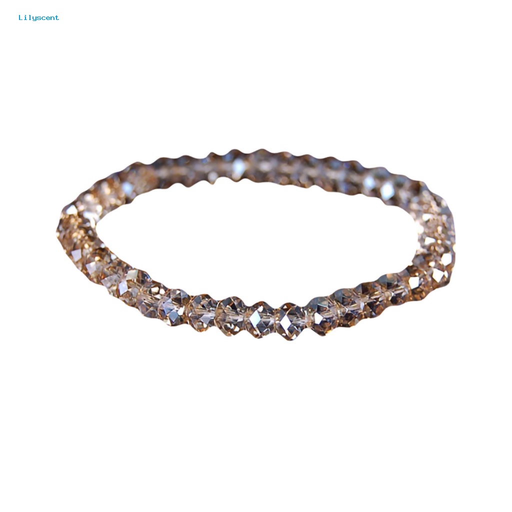 Lilyscent Alloy Bangle Untuk Belanja Wanita Elastis Shiny Bead Bracelet Bangle Indah