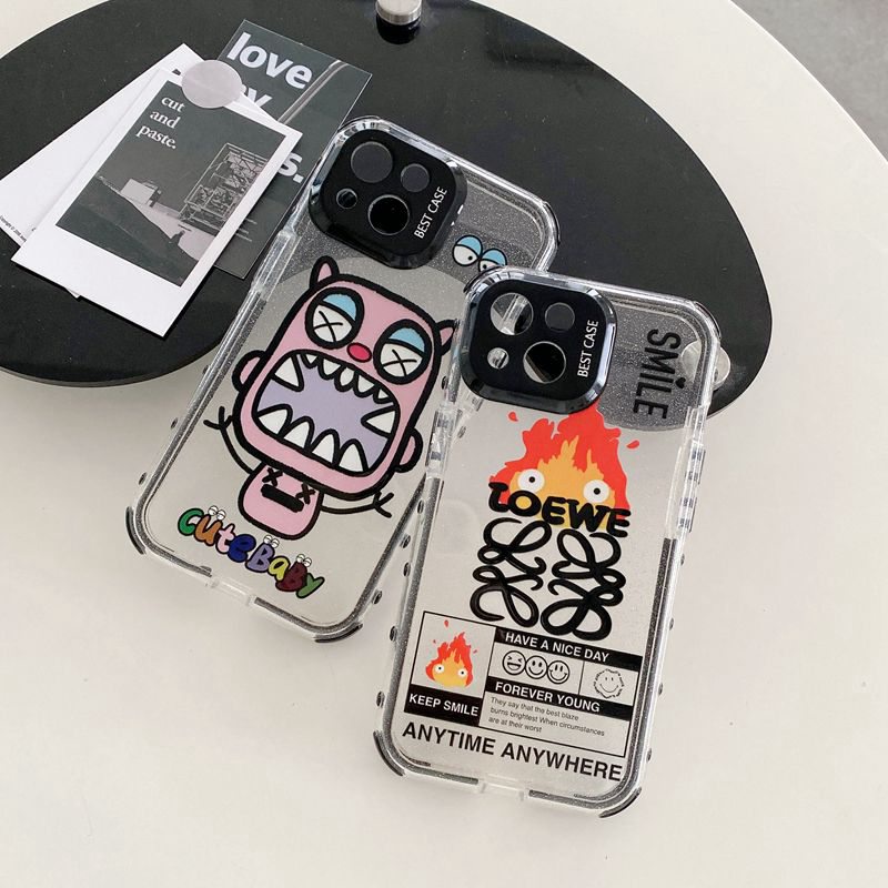 Fashion LOEVE &amp; Bigmouth Monster Galaxy Point Flash Casing Soft Case HP iP iPhone 14 13 12 11 Pro Max FTD New Cover Apple