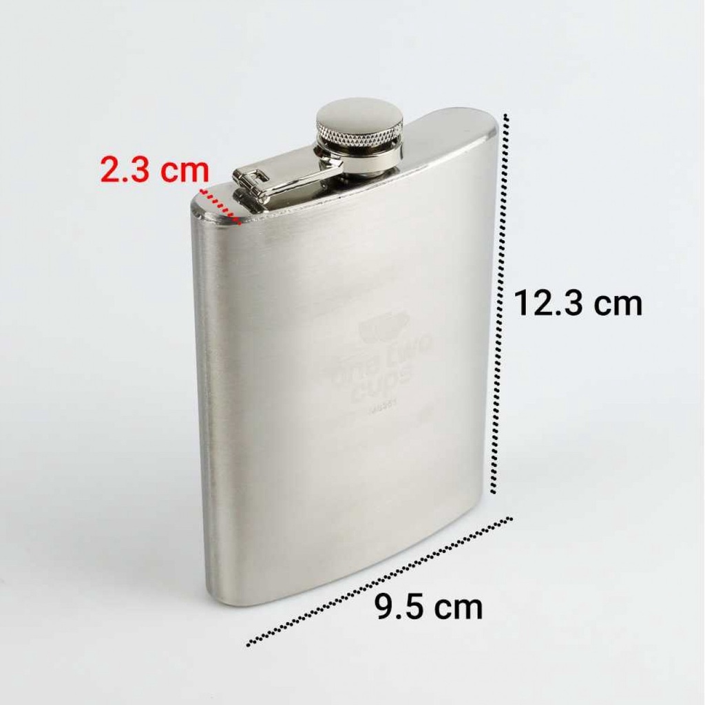 Botol Minum Wine Klasik Stainless Steel Flask Kotak 8oz 225ml