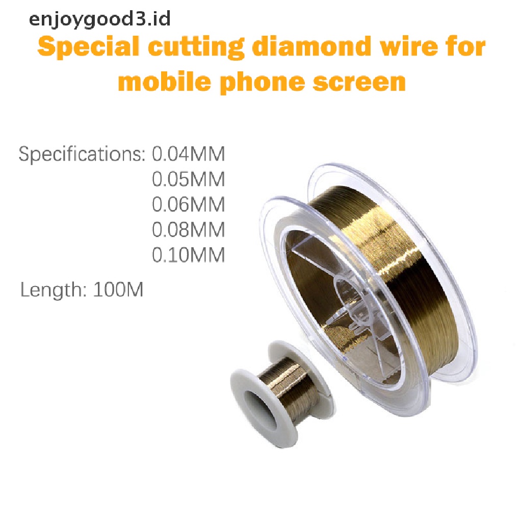 [Rready Stock] 100M 0.04 0.05 0.06 0.08 0.1MM Alloy Steel Molybdenum Cutg Line LCD Screen Separation Diamond Wire Phone Repair Tools (ID)