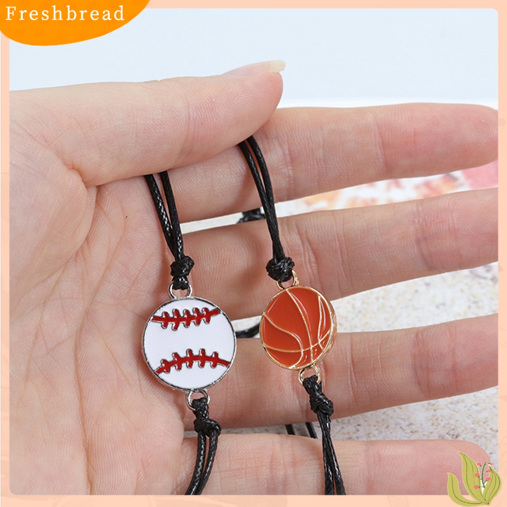 &lt; Freshbread &gt; Gelang Olahraga Sepak Bola Dikepang Unisex Adjustable Wax Line Bracelet Fan Gift