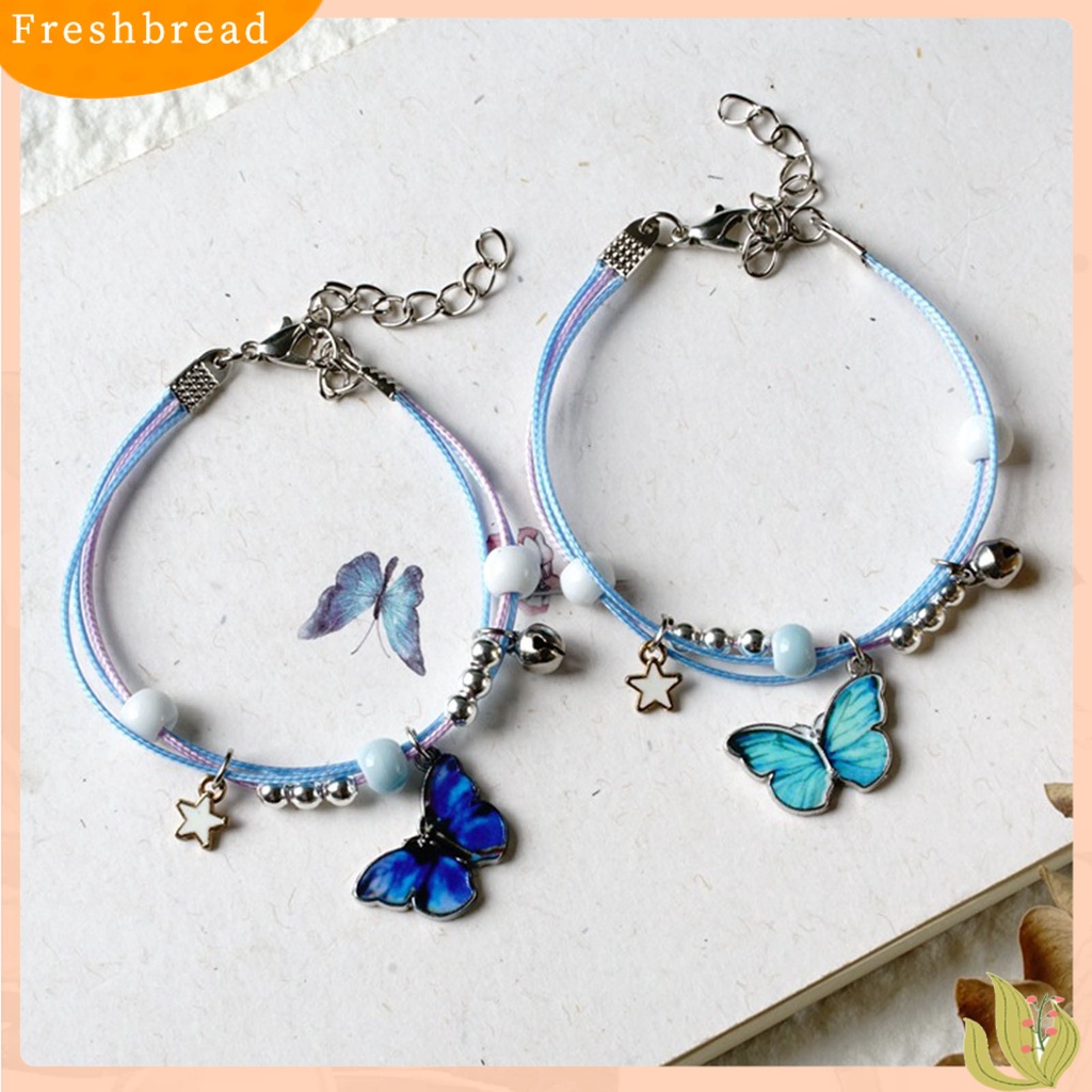 &lt; Freshbread &gt; Gelang Couple Butterfly Star Bell Multilayer Pria Wanita Kepang Tali Gelang Bangle Untuk Hadiah