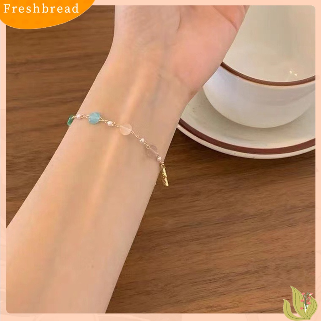 &lt; Freshbread &gt; Wanita Gelang Manik-Manik Warna-Warni Link Rantai Temperamen Elegan Kupu-Kupu Liontin Wanita Gelang Fashion Perhiasan