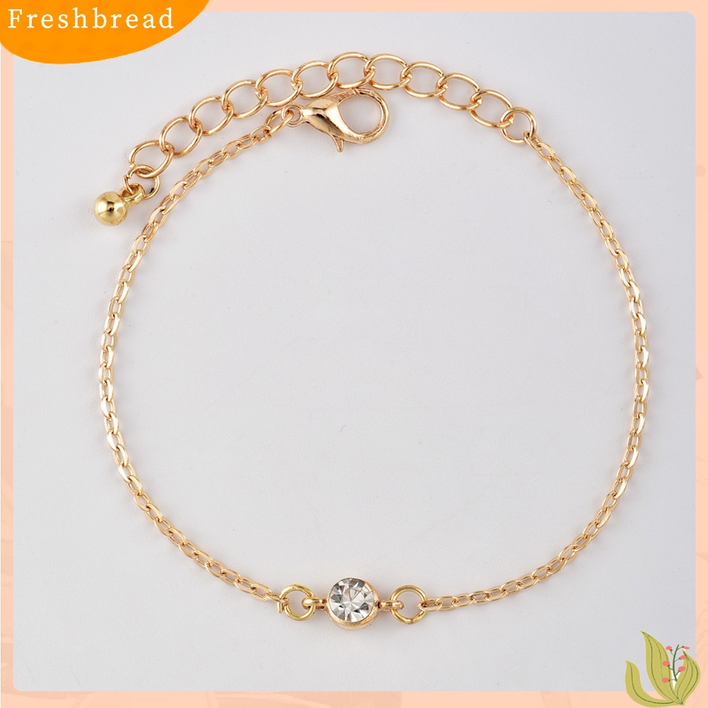 &lt; Freshbread &gt; 4Pcs/Set Wanita Fashion Bulan Memutar Terbuka Bangle Daun Berlian Imitasi Bertatahkan Gelang