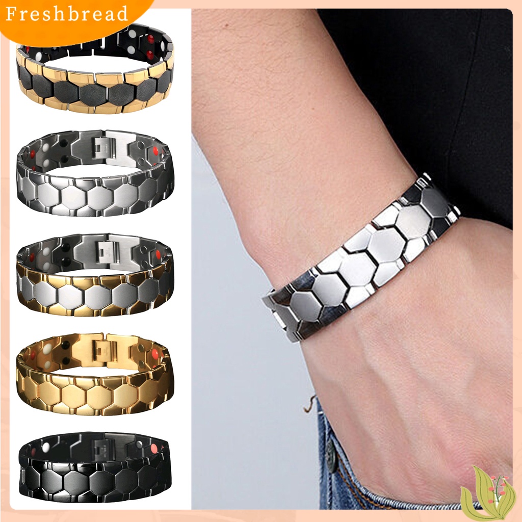 < Freshbread > Pria Gelang ic Alloy Tahan Lama Dilepas Gelang Terapi Perhiasan Harian