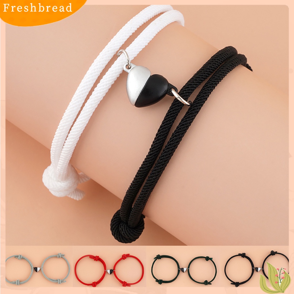 &lt; Freshbread &gt; 2Pcs Gelang Menarik Hadiah Yang Sempurna Paduan Rantai Tangan Pasangan Hati ic Indah Untuk Penggunaan Sehari-Hari