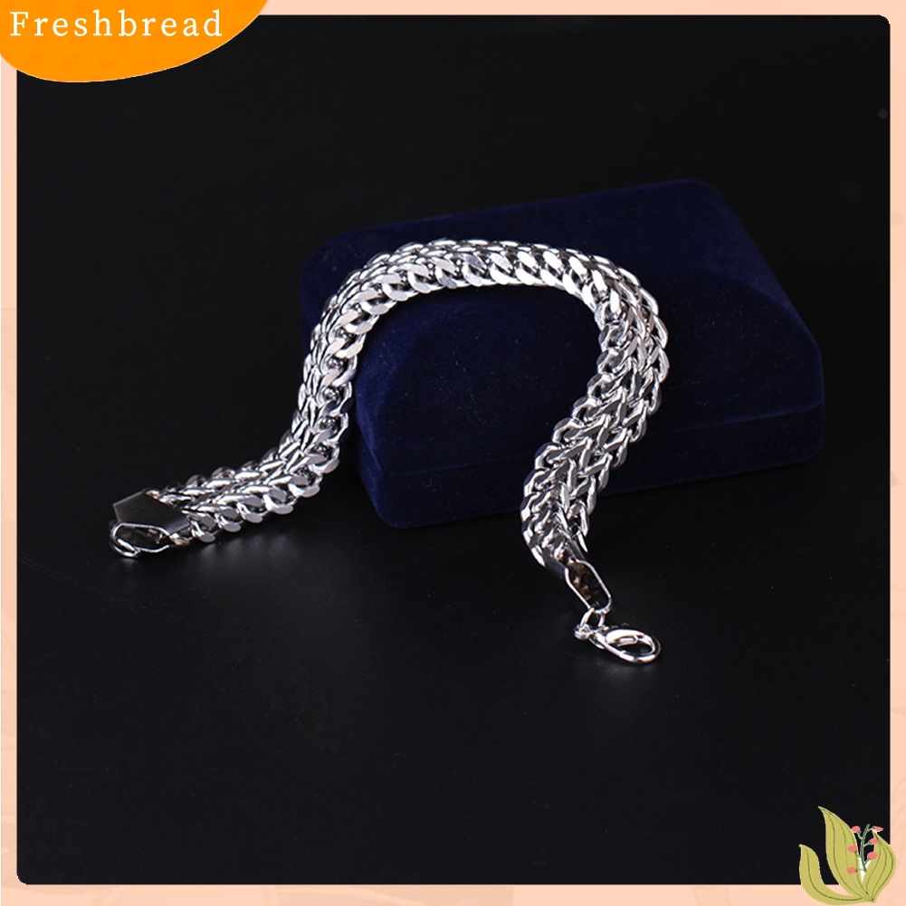 &lt; Freshbread &gt; Pria Stainless Steel Gelang Bangle Desain Sederhana Vintage Rantai Ular Perhiasan