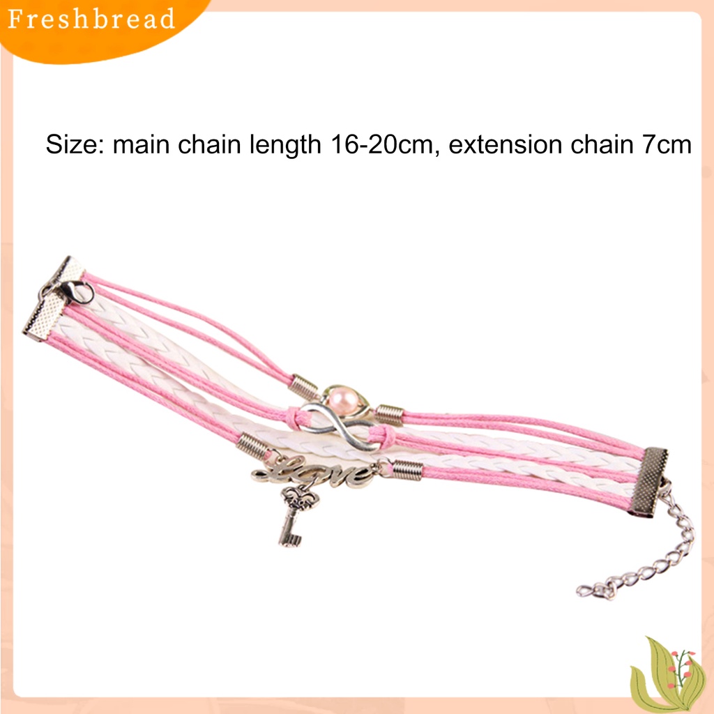 &lt; Freshbread &gt; 2Pcs/Set Infinity Cinta Hati Kunci Lock Multilayer Gelang Persahabatan Perhiasan