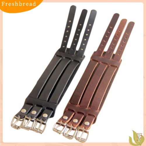 &lt; Freshbread &gt; Men Fashion Multilayer Belt Faux Leather Bracelet 3gesper Gelang Cuff Bangle